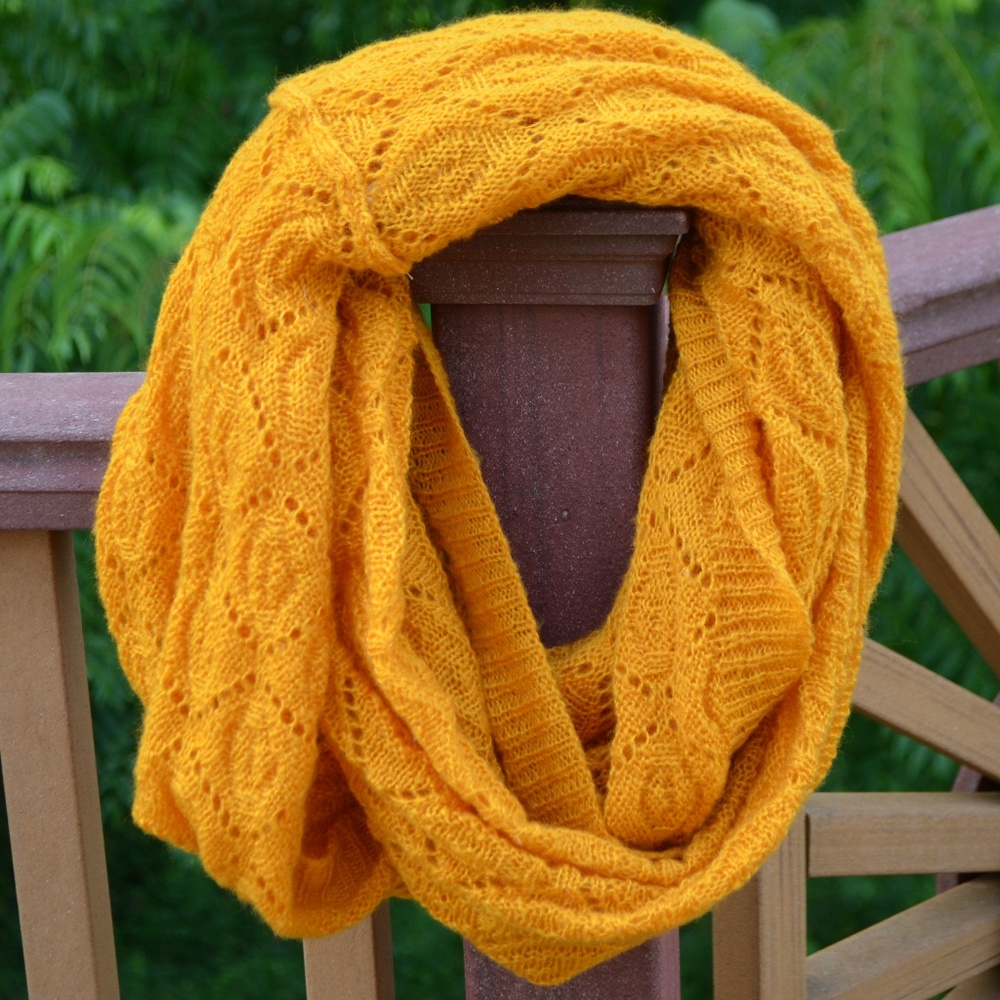 Orange Circle Infinity Scarf